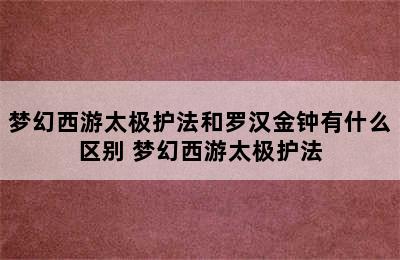 梦幻西游太极护法和罗汉金钟有什么区别 梦幻西游太极护法